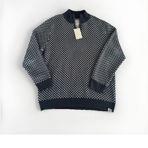 Long Wharf Supply Co Edgartown Seawell Quarter Zip Knit Sweater, XL,Marine White